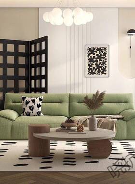 xkf42024艺款奶新油风沙发简约客CYJ厅三四人位小户型防水德绒布