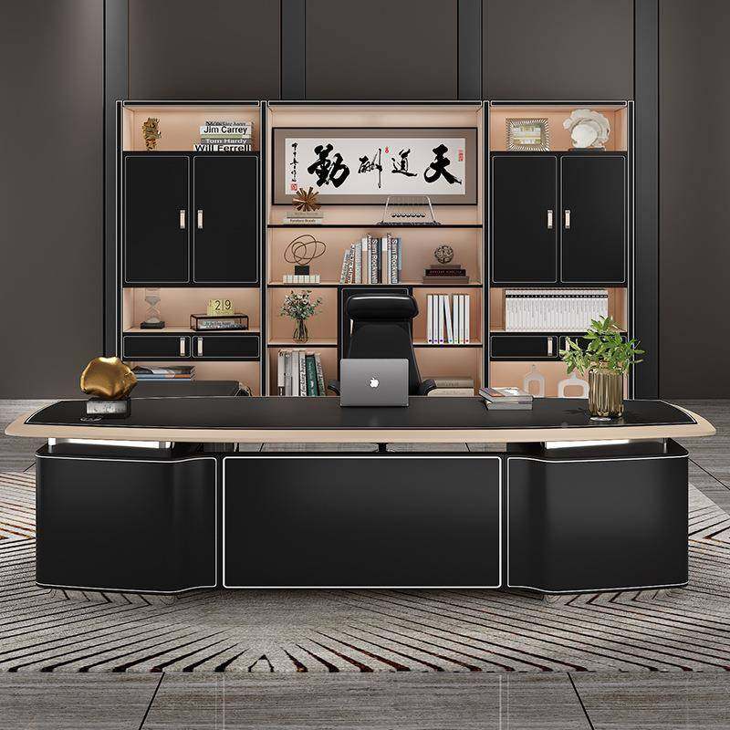 代简高档大912气老板桌办公约桌现轻奢总裁办公室主管桌椅组合大,商业/办公家具,大班台/主管桌,淘宝优惠券,粉丝福利购,淘宝优惠卷