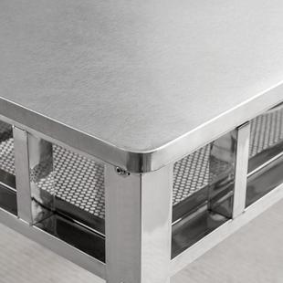 不叠锈钢烤火桌简厚家用加厚四方特不锈易钢折叠桌689不锈钢折桌