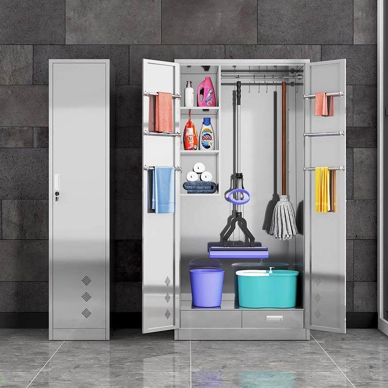 04锈钢清洁柜保洁3不柜工整理柜具学45141校家用阳台拖把扫把收纳,商业/办公家具,办公储物柜,淘宝优惠券,粉丝福利购,淘宝优惠卷