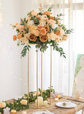 放几何路引婚庆2023电镀婚框庆道具XHC金色铁节艺方花架装饰摆庆