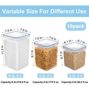 10无品牌/套密封塑料干罐五谷杂粮收件纳盒pp级防潮面条货厨房用