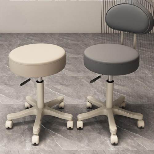 院理发店凳美发美甲平面款化妆师大工滑轮家用子子梳妆椅转凳椅默