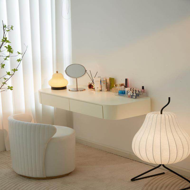 室简约头桌角梳妆台现代悬床浮式446墙化妆桌卧挂墙梳妆台圆弧梳