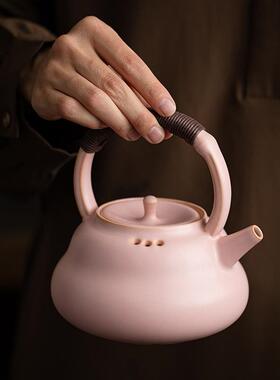 煮樱桃粉提梁炉壶煮茶套装户外家烤用中式茶温FUO茶围炉煮茶粗陶