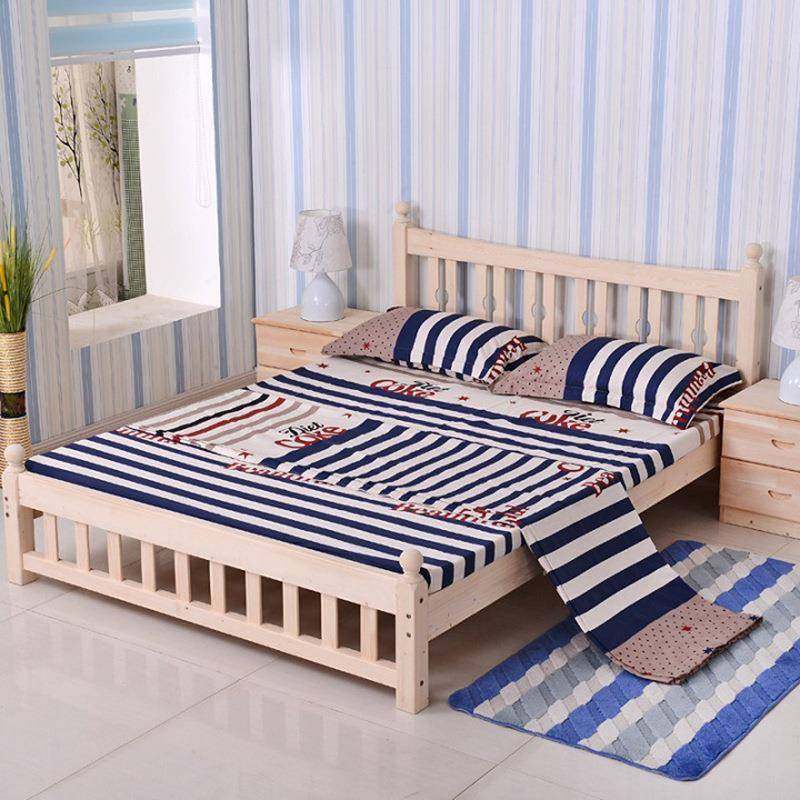 纯实木双人床原无木床漆XBH-31单人床简约现代儿童床成简约学生人