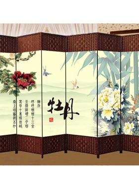 屏风帘可折叠移动断34414拉墙简易经济型屏隔折养生客厅卧室推现