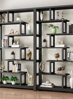 书架置物架落地家用铁多层收纳架客艺厅ZOP简书展示架易钢木柜储