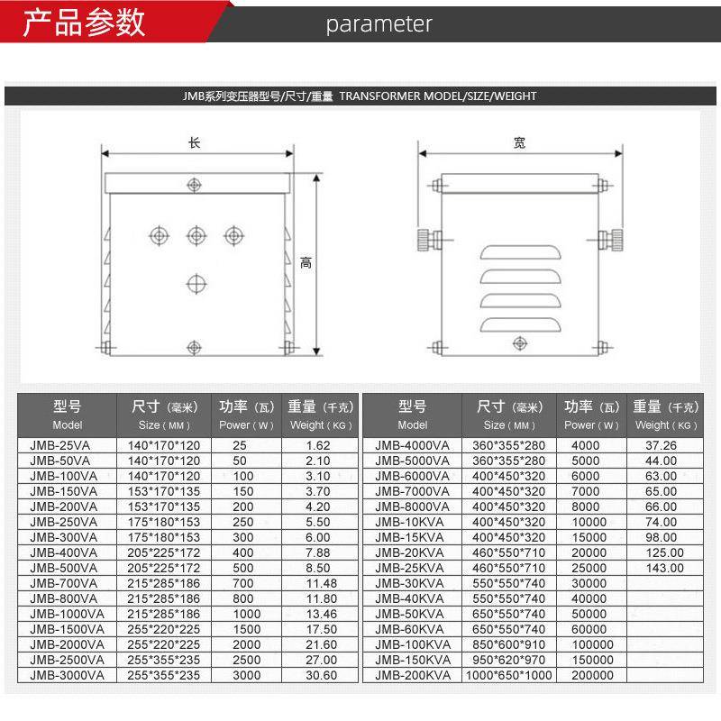 JB低压照明行灯变变压器工业380V3M6V/2V铁箱220V变36V/424V20KBP