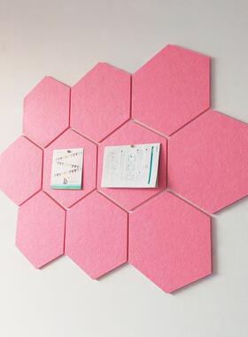 整0片六边板YZN形毛毡留言板1照片墙幼儿园作品软木公套告栏毛毡