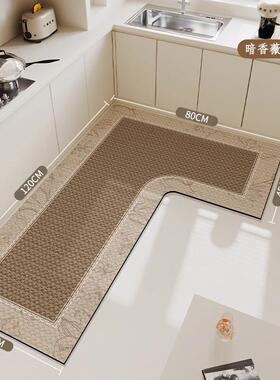 意大块厨房地垫形整硅藻泥吸L水防油防滑耐脏脚垫拐角XCP利可裁地