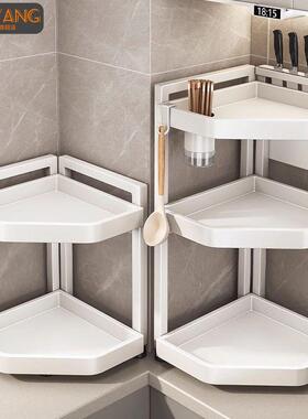 奶风厨房多功能置物架台面墙46140角转角纳三形调料品调味料油角