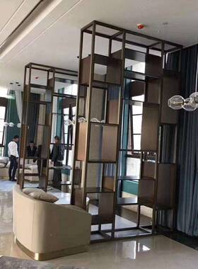 制作新中式JMG-3256不锈钢屏玄风镂隔断酒店家居室卧关空隔断销售