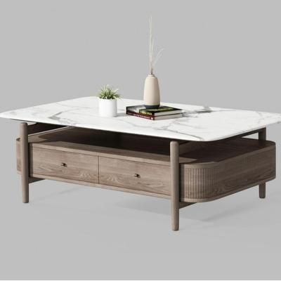 纳原木风电视柜茶组合橡木纹理几白抽LBR屉+开放格收家用客厅套