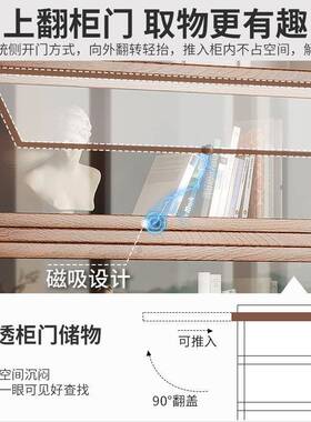 美复古落地书式柜实木小示柜子储物收柜客LUC厅纳展柜靠墙一体置