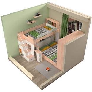 组合榻米儿童成床榻人上下床WAX高低双层床子书桌衣柜母床