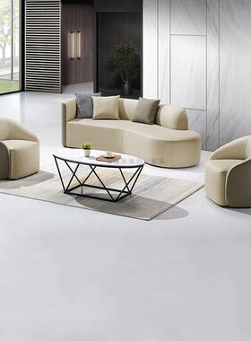 办公室休闲沙发现代简休约RJW经理专息区组区合接待洽谈商务用高