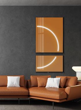 橙色发光ZMM源现代轻卧奢大装饰画室床头挂画客厅厅沙气发玄关餐