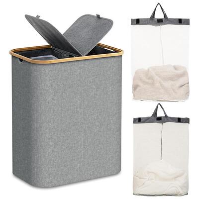 可折叠脏衣服RBP收日纳筐浴室大号室脏衣篓式竹木带脏衣篮卧配内