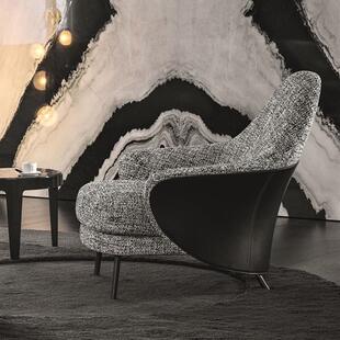 别意大利现代设计师米洛提休人闲椅单样板房墅轻奢咨ZDI询接待沙