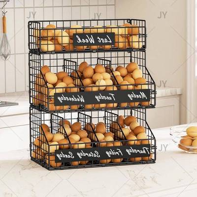 桌面鸡分隔收纳篮家用厨房置物架壁挂蔬三菜水层果鸡蛋置物蛋收纳