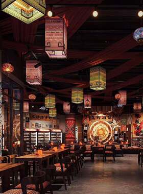 民谣821小酒馆餐厅复古风吊灯烧烤店民酒中吧氛围灯笼谣吊顶式集