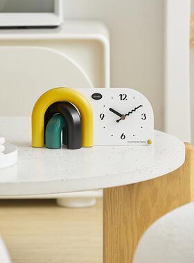 ozoom屋准奶油风w客桌44948厅面摆件办公座桌家居玄关电视柜钟装