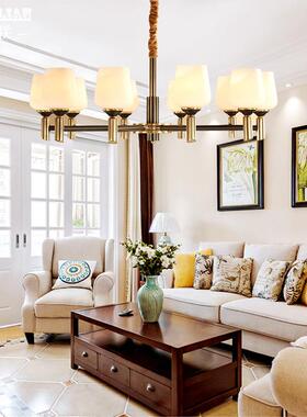 美式简约全铜吊灯2客01新44978款厅卧室餐厅吊灯意创大气家用书8