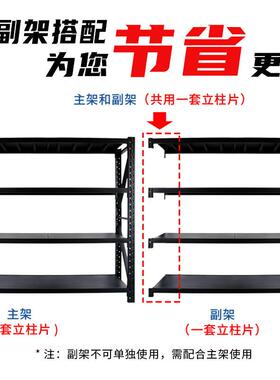 工厂库房SII黑色厚快递储物架仓库加物仓储货用架家轻型多层货架