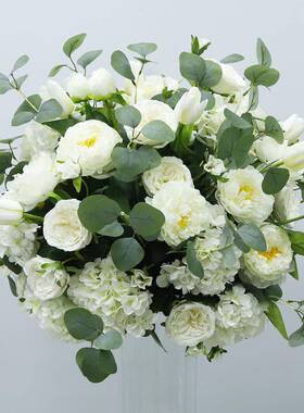 酒店真拍利摄品装饰白色人造花球用婚庆布置路引花尤加PNL仿花球