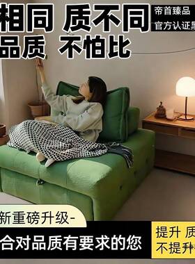 IRD家户用小沙发床单人折床小型折叠可躺伸客缩式叠厅贵妃椅布艺