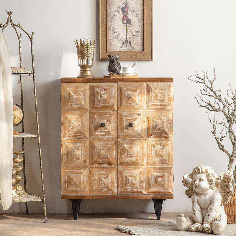 复古风无品牌/入户玄关柜对正门客隔断沙发旁边的边柜实木斗柜储