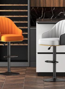 吧台椅现代约降AYP轻奢旋转升高椅子家简用靠背高脚凳子台凳吧酒