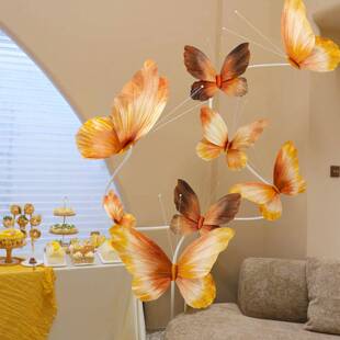 巨型纸艺蝶造ADW景蝴橱商场直播间照背景装饰拍空中吊饰窗纸艺道