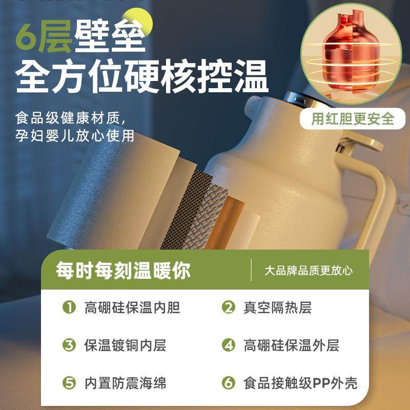 保温壶家用大量暖热水瓶结婚2RYA5玻璃内容小胆舍2L学生宿办公室7