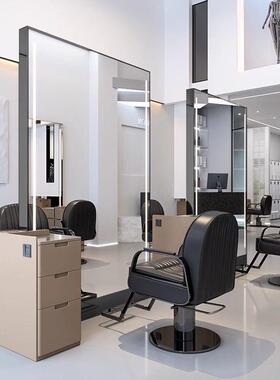 理店镜台双面23356单网红挂墙落地灯镜子发双面发廊不锈钢专用带