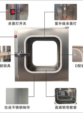 304不锈钢传递窗紫外线消毒灭菌传递机锁械柜电子KKT互递洁净传窗