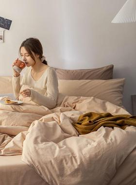出口纯棉丨全春简秋四件套床上床品宿舍被套床单IBP床笠款约纯棉