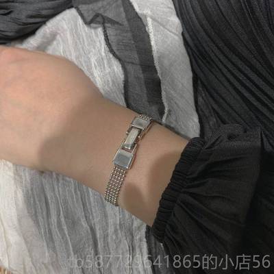 正品Tyusha高级质感*面冷淡风S92纯5银锤镯好搭配简约表手带手链3