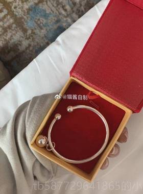 正品猫酱自制 覆古银手镯年本命纯生肖锁不变色纯手镯珠珠手银錬