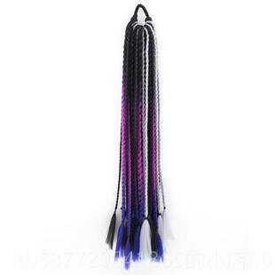 正品脏辫发马尾绑带式编发非辣妹洲彩色辫子纤维发绳假发套条直接