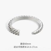 个性 正品 SU感ROV素觉手镯设计牛角包92银手镯女5时尚 开口银D镯子