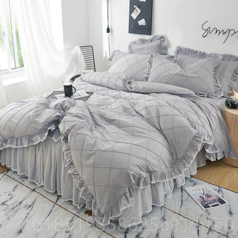 高档ins品网红款女床上用四件套100全棉纯棉少公主风床蕾丝边裙被