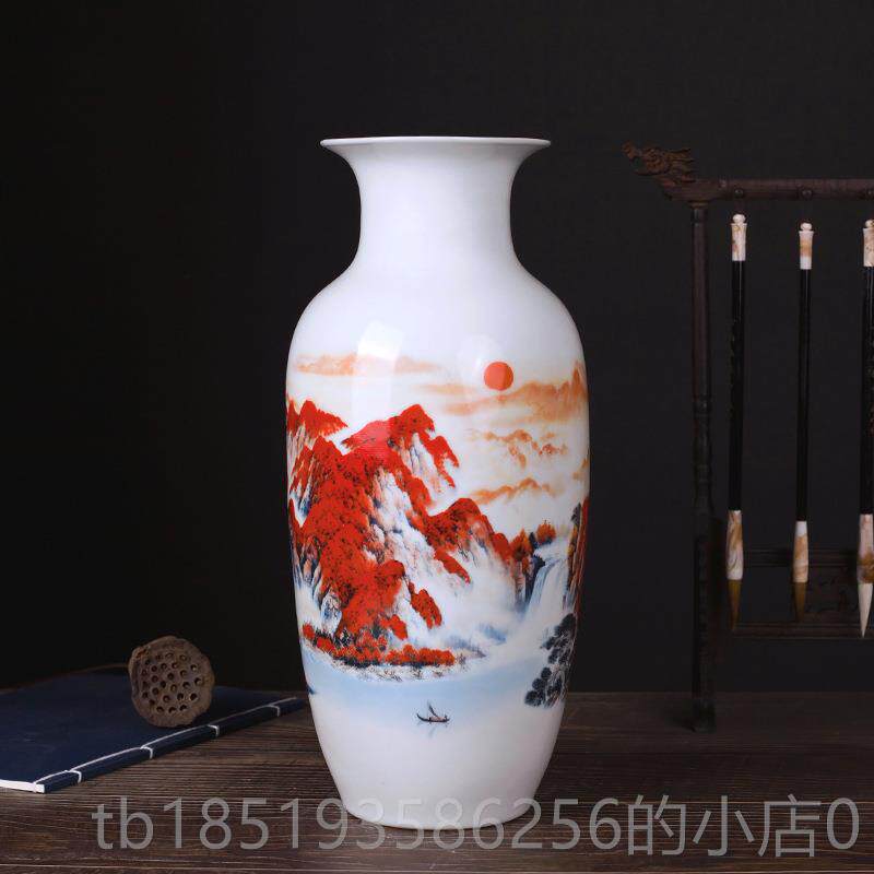 高档鸡掸子收纳插瓶鸡毛掸子的花瓶陶瓷毛家居装饰品摆件器插花干