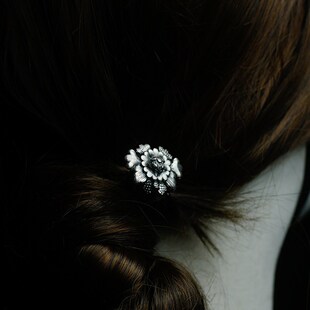 小众清代錾刻牡丹花旗袍发簪子彼岸复古风中式文艺做旧钗气质头饰