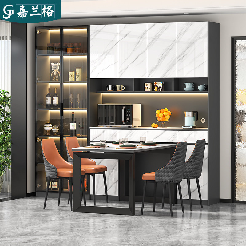 折叠餐桌岩板餐边柜高柜一体靠墙酒柜客厅家用小户型储物柜子定制,住宅家具,餐边柜,淘宝优惠券,粉丝福利购,淘宝优惠卷