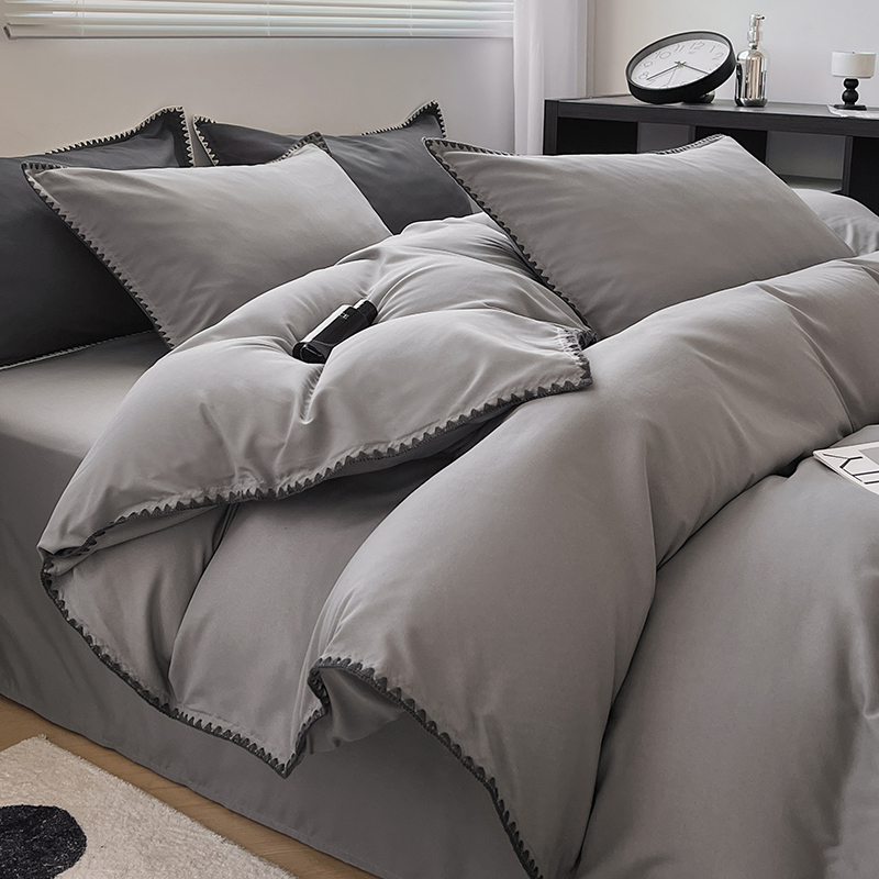 秋冬加厚被罩全套一整套枕头床垫带被芯枕芯床上用品棉被被褥子男