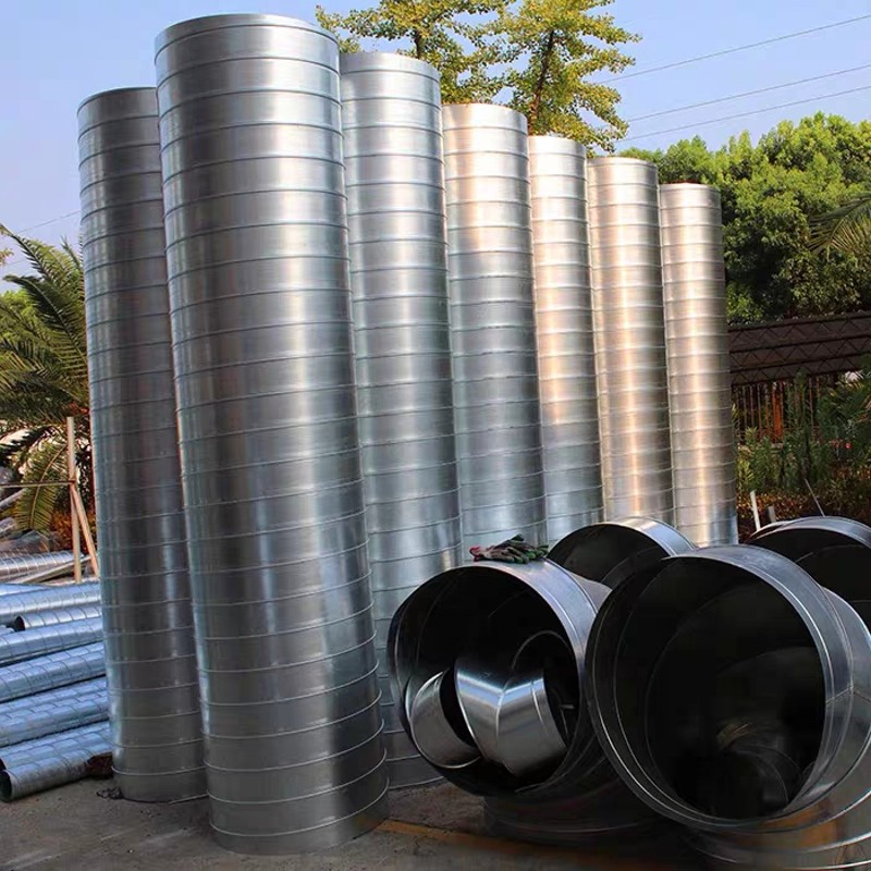 镀锌白铁螺旋风管圆形风管排烟管道工业排风管除尘管不锈钢螺旋管