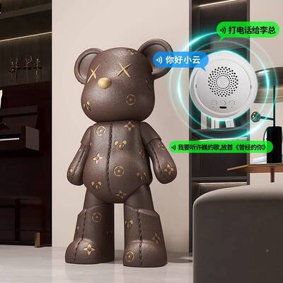 轻奢暴力熊型饰落地摆件客厅高档软装品FKD6526边电视大柜沙发乔