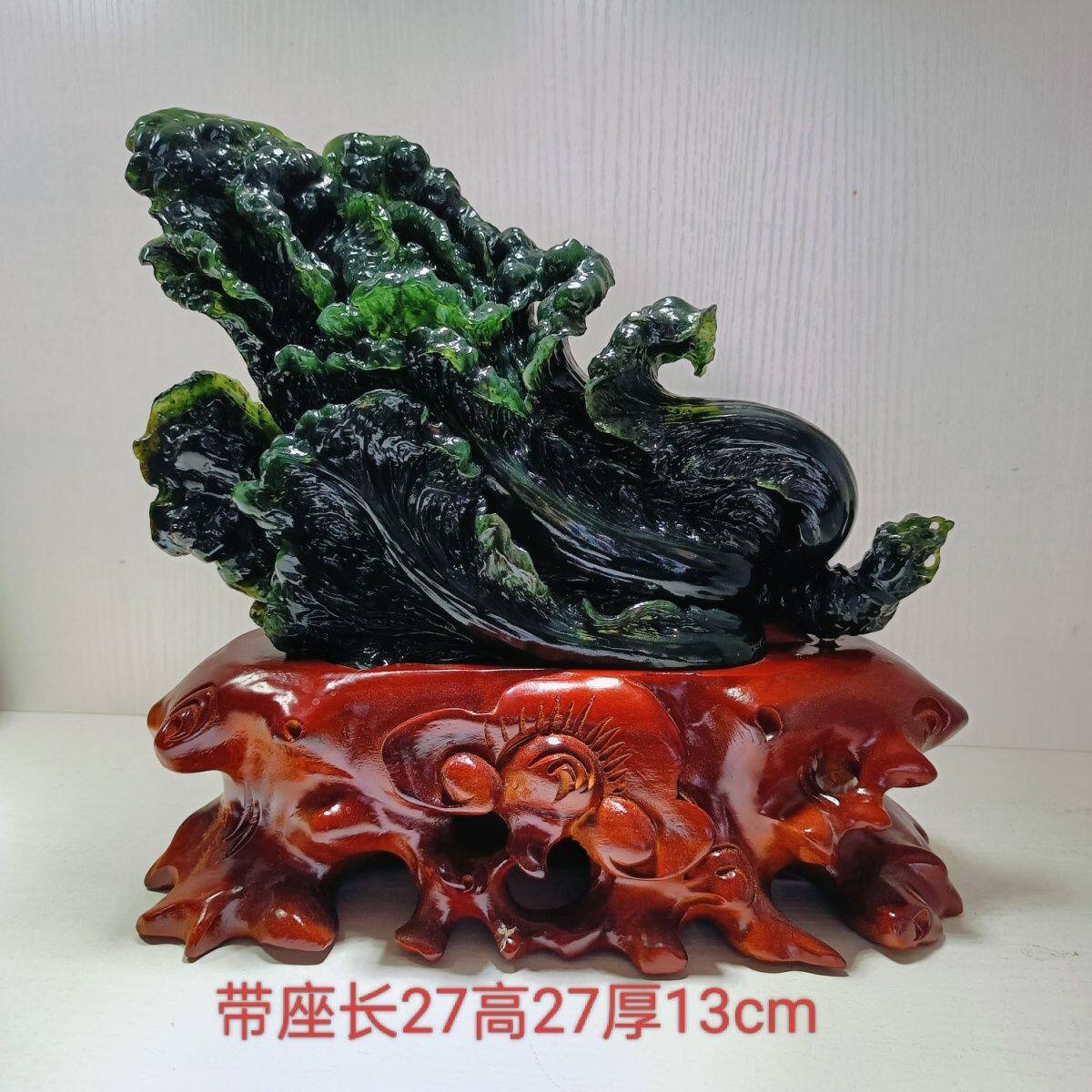 天然泰山玉白菜摆件玉雕百财聚来客厅办公乔迁开业送礼玉石工艺品